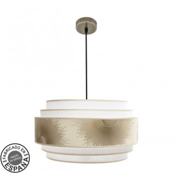 Distribuidor - Lâmpadas Diversas | Colgantes Moderno | COLGANTE NEPAL 5P 3XE27 CUERO/BLANCO/ORO REGX50X50CM Ref: 227895014